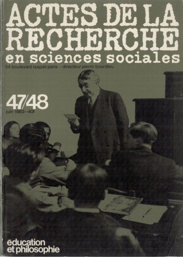 couverture du n°47-48 de la revue Actes de la recherche en sciences sociales